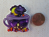 Second view of Halloween Themed Teacup Needle Minder.