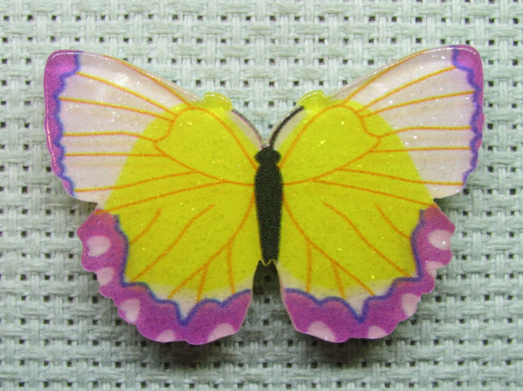 First view of the Yellow and Purple Butterfly Needle Minder