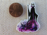 Second view of Black and Purple Watercolor Maleficent Needle Minder.