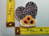 Third view of the Animal Print Sunflower Heart Needle Minder