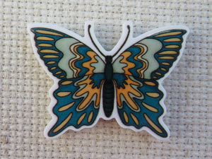 First view of Green and Gold Butterfly Needle Minder.