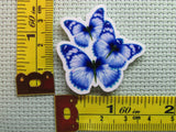 Third view of the A Trio of Blue Butterflies Needle Minder