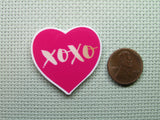 Second view of the XOXO Heart Needle Minder