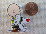 Second view of Charlie Brown Receives a Hug From Snoopy Needle Minder.