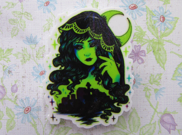 First view of the Black and Green Witch Scene Needle Minder