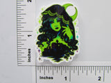 Third view of the Black and Green Witch Scene Needle Minder