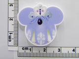 Fourth view of the Small Purple and White Mouse Head with a Crown Needle Minder