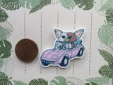 Second view of the Gremlin Driving a Pink Car Needle Minder