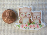 Second view of A Pair of Sleeping Owls Needle Minder.