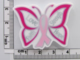 Fourth view of the Love Faith Hope Strength Breast Cancer Awareness Butterfly Ribbon Needle Minder
