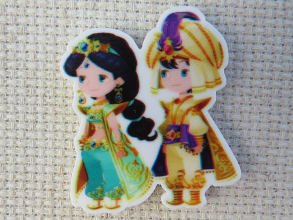 First view of Princess Jasmine with Aladdin Needle Minder.