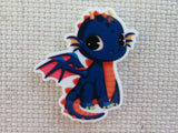 First view of Dark Blue and Orange Dragon Needle Minder.