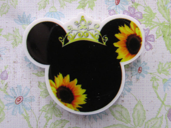 First view of the Black Mouse Head with Sunflowers and A Crown Needle Minder