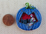Second view of Sally in a Blue Pumpkin Needle Minder.