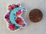Second view of Blue Crescent Moon Needle Minder.