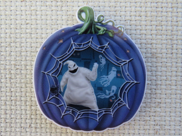 First view of Oogie Boogie in a Purple Pumpkin Needle Minder.