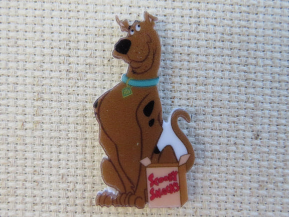 First view of Scooby Doo with a Box of his Favorite Treats Needle Minder.