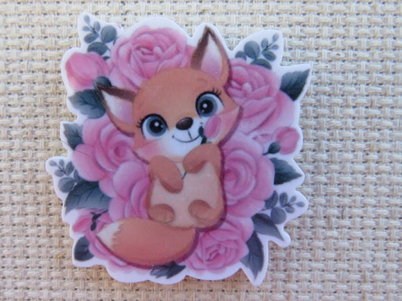 First view of Adorable Fox Playing in the Flowers Needle Minder.