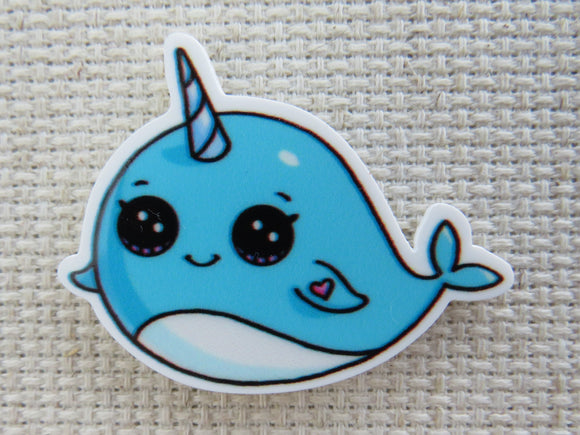 First view of Blue Narwhal Needle Minder.