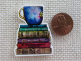 Second view of A Magical Stack of Books Needle Minder.