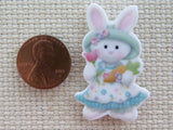 Second view of beautifully dressed bunny Needle Minder.