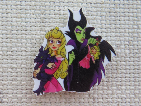 First view of Aurora Has a Stuffed Dragon and Maleficent has an Aurora Doll Needle Minder.