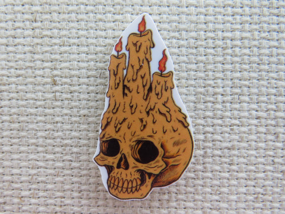 First view of Skull with Candles Needle Minder.