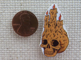 Second view of Skull with Candles Needle Minder.