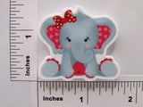Third view of the Red Polka Dot Elephant Needle Minder
