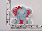 Fourth view of the Red Polka Dot Elephant Needle Minder