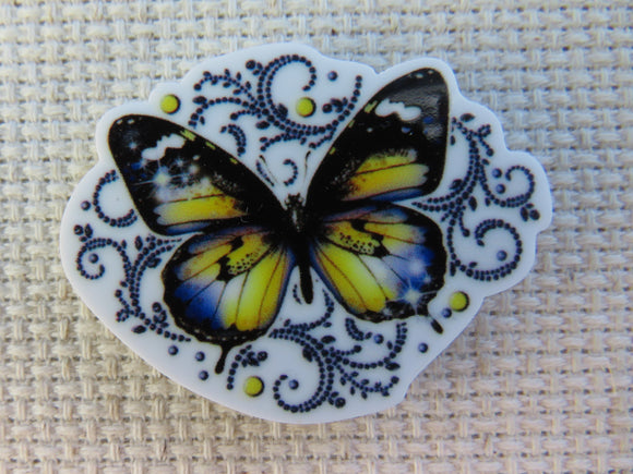 First view of Pretty Blue and Yellow Butterfly Needle Minder.