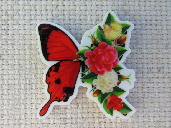 First view of Red Rose Butterfly Needle Minder.