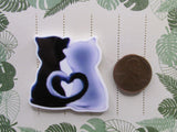 Second view of the Black and White Love Cats Needle Minder