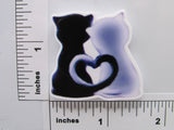 Third view of the Black and White Love Cats Needle Minder