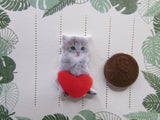 Second view of the Cute Kitten with a Heart Needle Minder