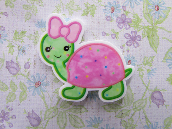 First view of the Cute Pink and Green Turtle Needle Minder