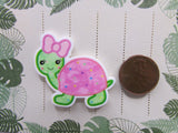 Second view of the Cute Pink and Green Turtle Needle Minder