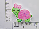 Third view of the Cute Pink and Green Turtle Needle Minder