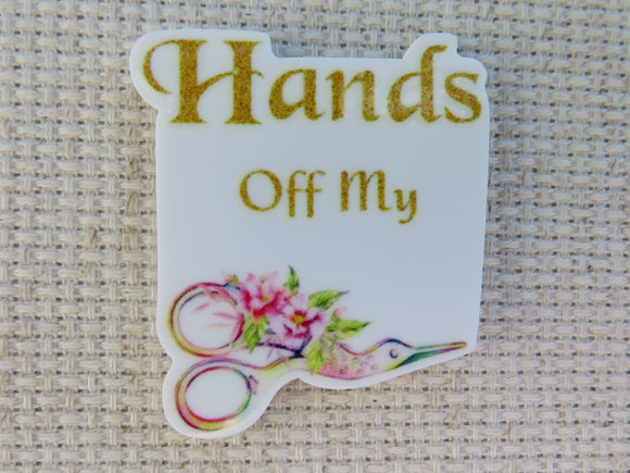 First view of Hands Off My Embroidery Scissors Needle Minder.