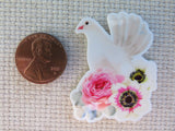 Second view of White Dove Needle Minder.