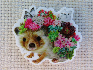 First view of Succulent Adorned Hedgehog Needle Minder.