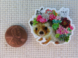 Second view of Succulent Adorned Hedgehog Needle Minder.