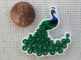 Second view of Beautiful Peacock Needle Minder.