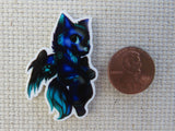 Second view of Black and Blue Dragon Needle Minder.