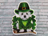 First view of the White St Patrick's Day Dog Needle Minder