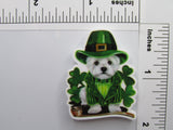 Third view of the White St Patrick's Day Dog Needle Minder