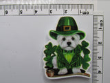 Fourth view of the White St Patrick's Day Dog Needle Minder