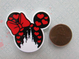 Second view of the Heart Mouse Head with Castle and Bow Needle Minder