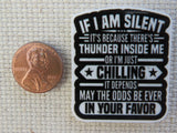 Second view of If I Am Silent It's Because There's Thunder Inside Me OR.... Needle Minder.