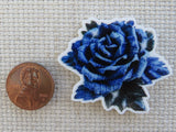 Second view of Brilliantly Blue Rose Needle Minder.
